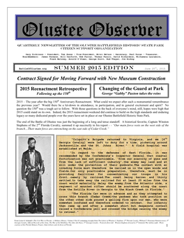 Quarterly Newsletter of the Olustee Battlefield Historic State Park Citizen Support Organization