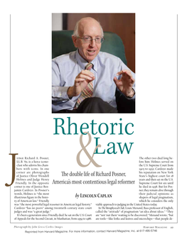 The Double Life of Richard Posner, America's Most Contentious Legal