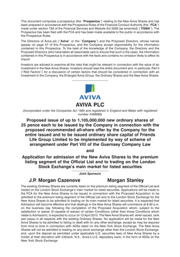 Prospectus Re Aviva Offer for Friends Life