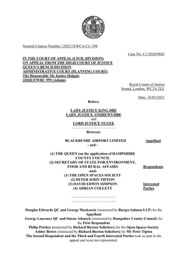 Court of Appeal Judgment Template