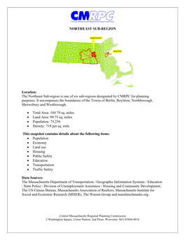 NORTHEAST SUB-REGION Location