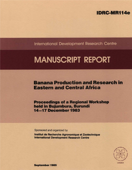 BANANA PRODUCTION and RESEARCH in Easrern and CENTRAL AFRICA