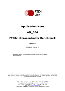 AN 304 FT900 Microcontroller Benchmark