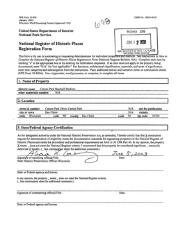 National Register of Historic Places Registration Form NAT REGISTER