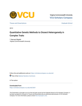 Quantitative Genetic Methods to Dissect Heterogeneity in Complex Traits