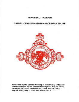 Penobscot Nation Tribal Census Maintenance Procedure