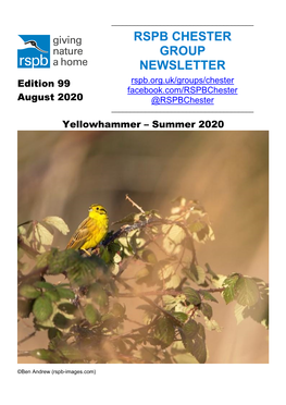 Rspb Chester Group Newsletter