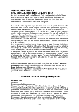 80 Curiosità E Cv Dei Consiglieri