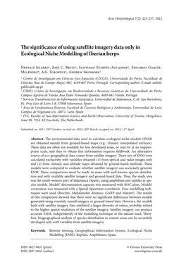 The Significance of Using Satellite Imagery Data Only in Ecological Niche Modelling of Iberian Herps