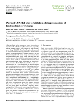 Pairing FLUXNET Sites to Validate Model Representations of Land-Use/Land-Cover Change