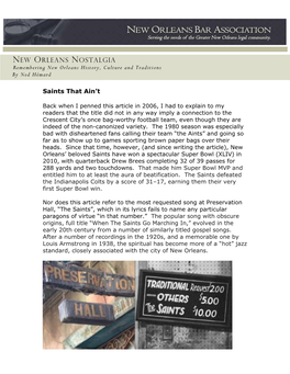 Saints That Ain't 6 8 16.Pdf