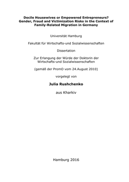 Gender, Fraud and Victimization Risks in the Context of Family-Related Migration in Germany