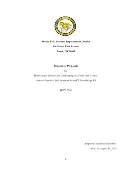 Morris Park Business Improvement District 966 Morris Park Avenue Bronx, NY 10462