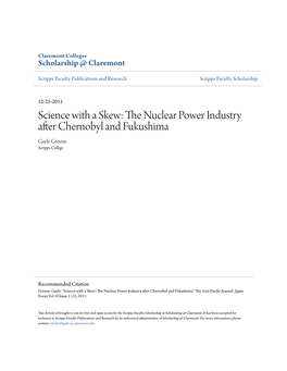 The Nuclear Power Industry After Chernobyl and Fukushima