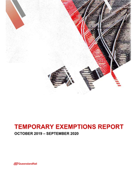 Temporary Exemptions Report October 2019 – September 2020