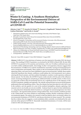 Winter Is Coming: a Southern Hemisphere Perspective of the Environmental Drivers of SARS-Cov-2 and the Potential Seasonality of COVID-19