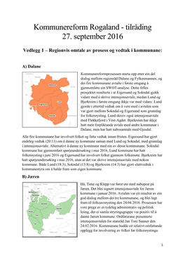 Kommunereform Rogaland - Tilråding 27