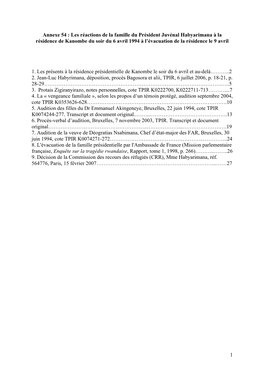 1 Annexe 54 : Les Réactions De La Famille Du Président Juvénal