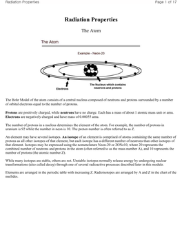 Radiation Properties Page 1 of 17