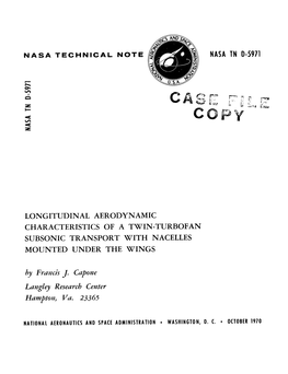 Nasa Tn 0-5971 Longitudinal Aerodynamic