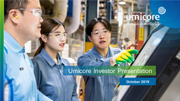 Umicore Investor Presentation