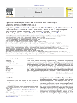 A Prioritization Analysis of Disease Association by Data-Mining of Functional Annotation of Human Genes