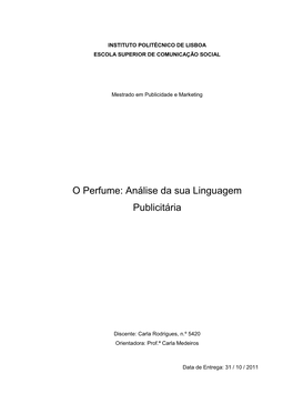 O Perfume: Análise Da Sua Linguagem Publicitária