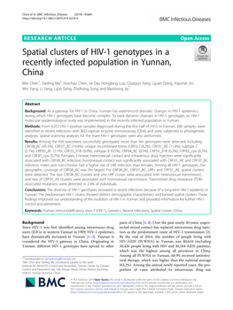 Spatial Clusters of HIV-1 Genotypes in a Recently Infected Population In