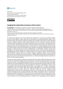 Imaging the Subsurface Structure of Pit Craters