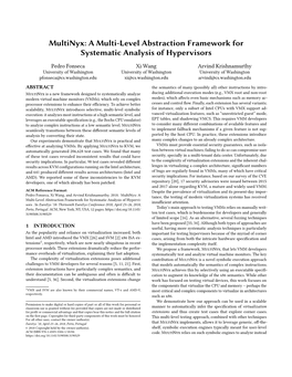 Multinyx: a Multi-Level Abstraction Framework for Systematic Analysis of Hypervisors