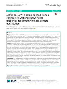 Delftia Sp. LCW, a Strain Isolated from a Constructed Wetland Shows Novel Properties for Dimethylphenol Isomers Degradation Mónica A