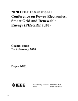 2020 IEEE International Conference on Power Electronics, Smart Grid and Renewable