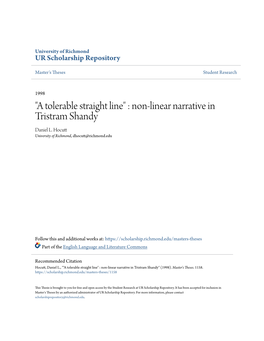 Non-Linear Narrative in Tristram Shandy Daniel L