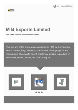 MB Exports Limited