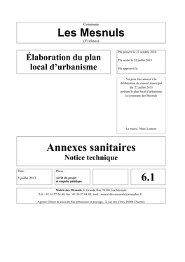 Annexes Sanitaires Notice Technique