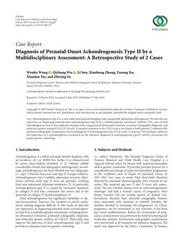 Diagnosis of Prenatal-Onset Achondrogenesis Type II by a Multidisciplinary Assessment: a Retrospective Study of 2 Cases