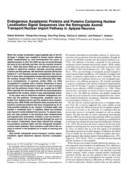 Endogenous Axoplasmic Proteins and Proteins Containing Nuclear