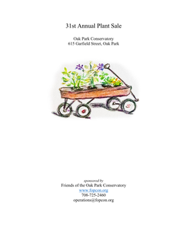 31St Annual Plant Sale