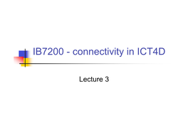 IB7200 - Connectivity in ICT4D