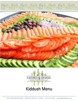 Kiddush Menu