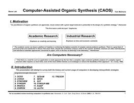 Computer-Assisted Organic Synthesis