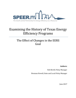 Examining the History of Texas Energy Efficiency Programs