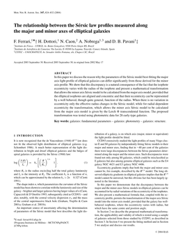 The Relationship Between the Sérsic Law Profiles Measured Along The