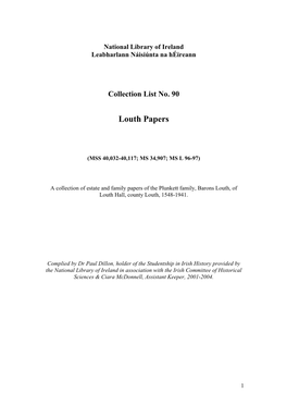 Louth Estate Papers