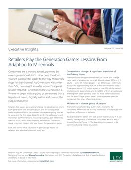 Retailers Play the Generation Game: Lessons from Adapting to Millennials