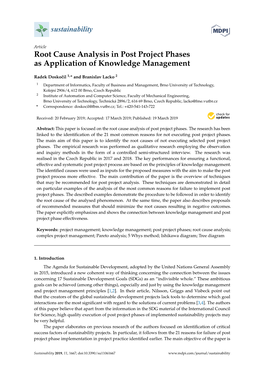 Root Cause Analysis in Post Project Phases As Application of Knowledge Management