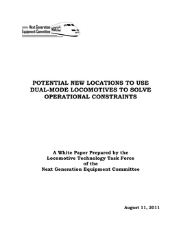 Potential New Locations to Use Dual-Mode Locomotives to Solve Operational Constraints