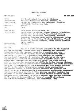 Education Act), the Document Describes 4 Specific Projects Implemented Through the Alabama State Superintendent's Office Beginning in 1066