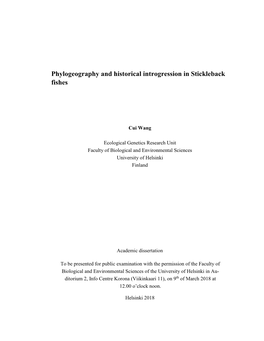 Phylogeography and Historical Introgression in Stickleback Fishes