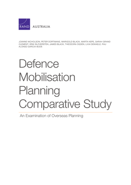 Defence Mobilisation Planning Comparative